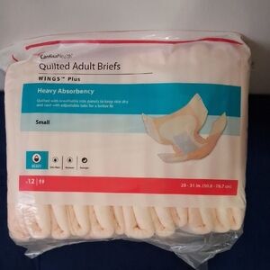 Quilted Adult Briefs - Heavy Absorbency - White (Small)
